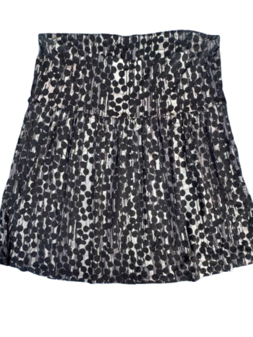 Express Strapless Babydoll Tunic Top Size Large Black Tan Dots Flowy - Picture 3 of 7